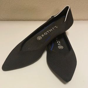 Rothy’s The Point in Black w/ white accent on heel